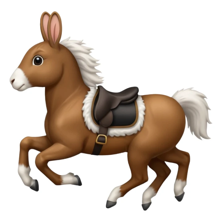 Exciting rabbit galloping on the back of horse sticker