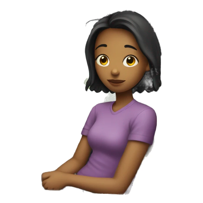 girl waiting in car sticker