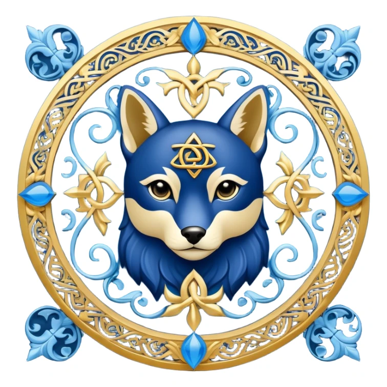 Blue Chi Roh with alpha and omega symbols sticker