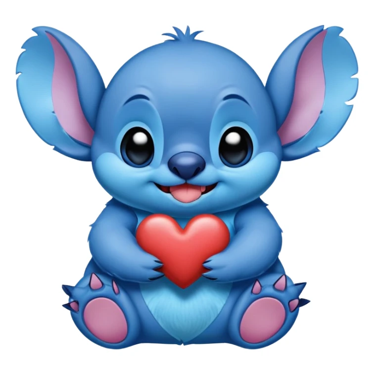 Stitch giving a heart and a kiss sticker
