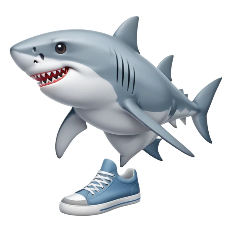 A shark with cool sneakers and three legs sticker