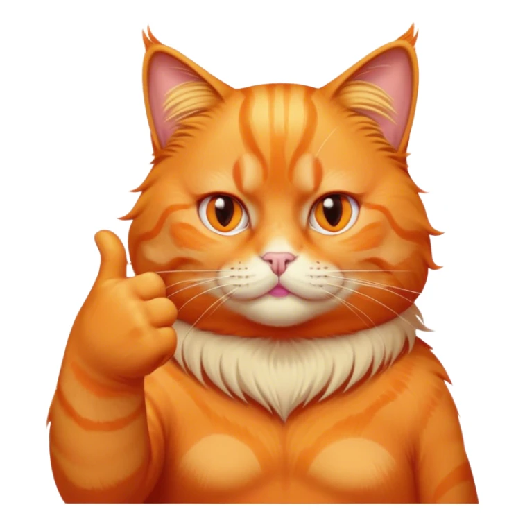 Orange cat giving middle finger to orange Donald Trump 💩 sticker
