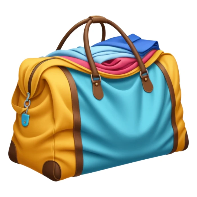 travelbag overflowing with clothes sticker