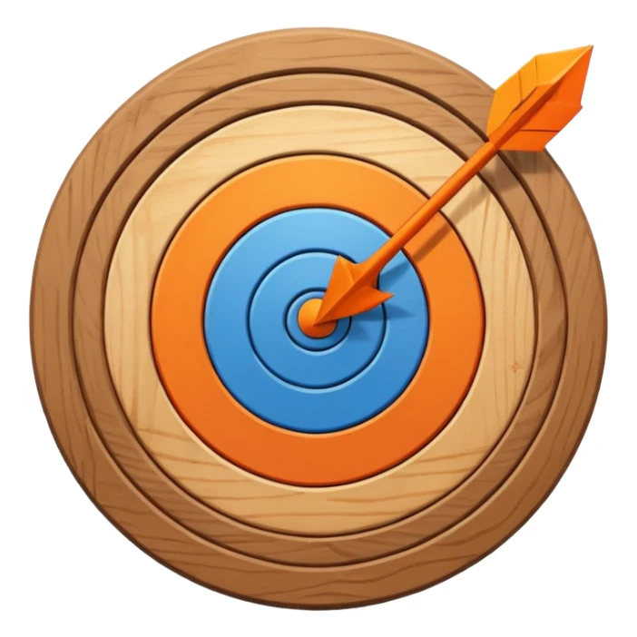 blue target with orange arrow in the center sticker