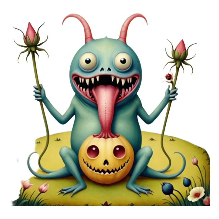 cinematic - hieronymus bosch phantasmagoric mutant creatures from the garden of earthly delights sticker