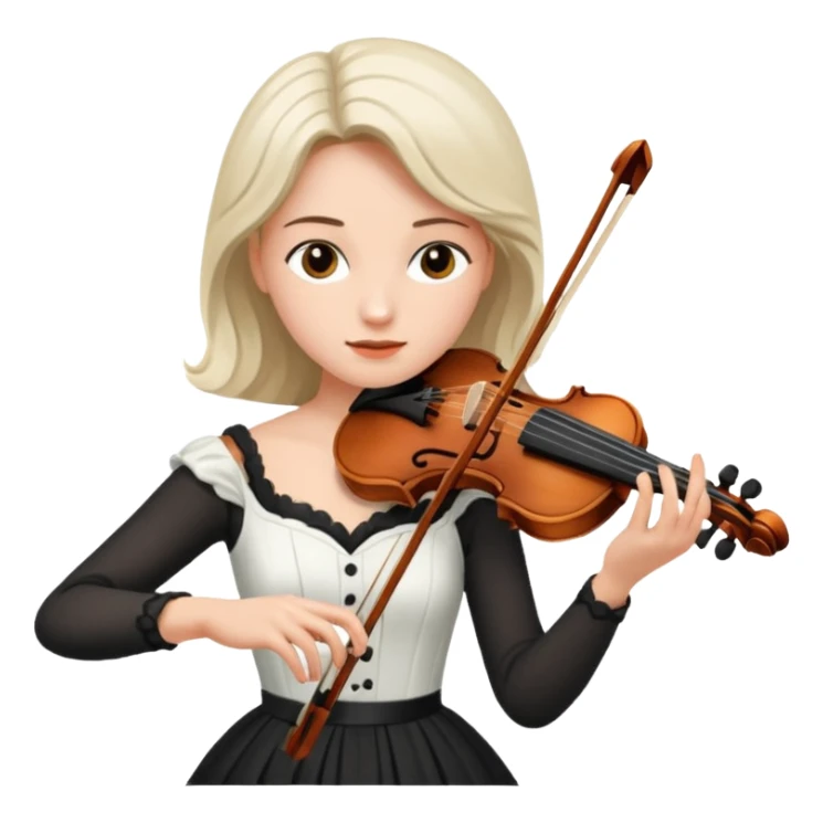 woman playing violin with white dress sticker