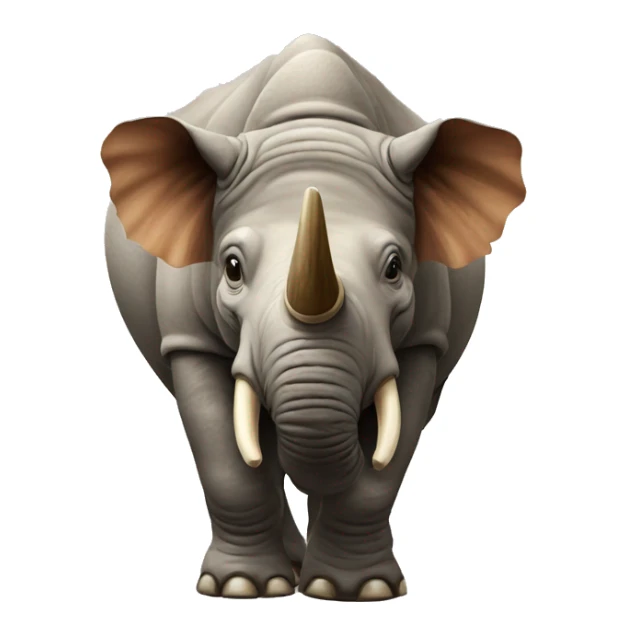 Rhinoceros with wooly mammoth fur sticker