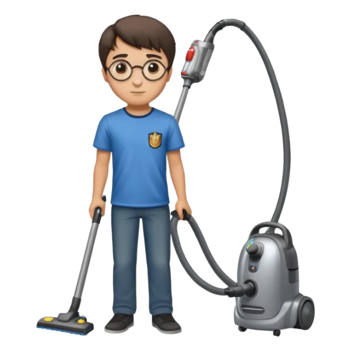 Harry Potter is vacuum cleaning the room sticker