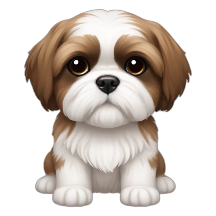 Shih tzu brown and white puppy sticker