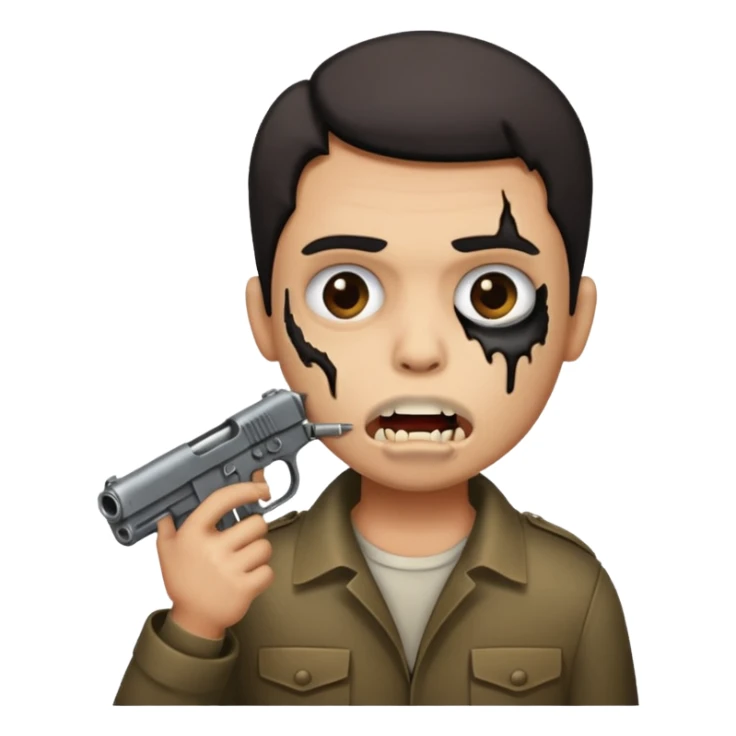 Gun in a mouth sticker