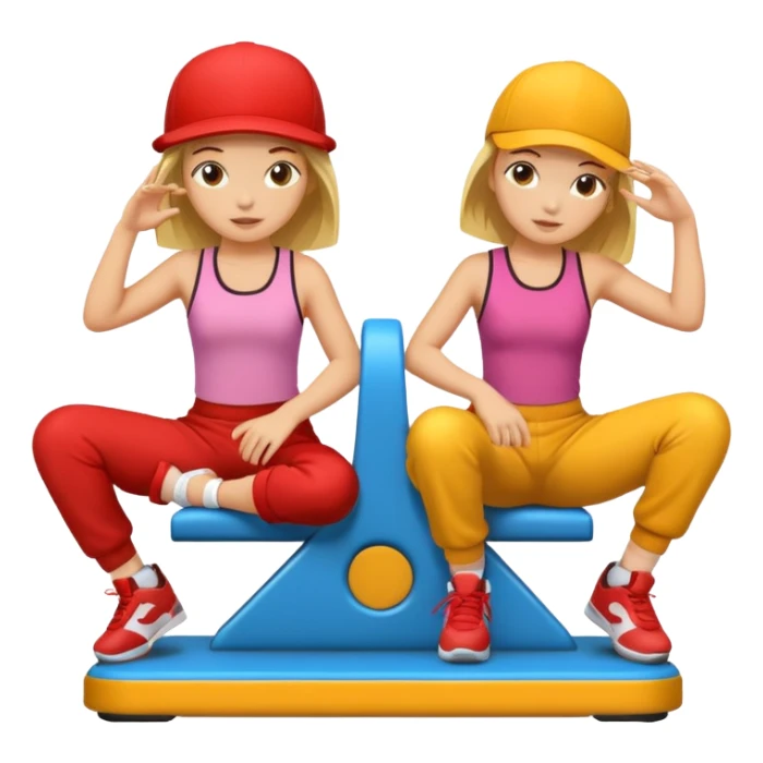 2 girls sitting in breakdance ride sticker