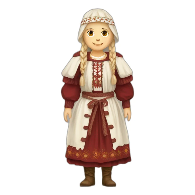 latvian folk costume full body sticker