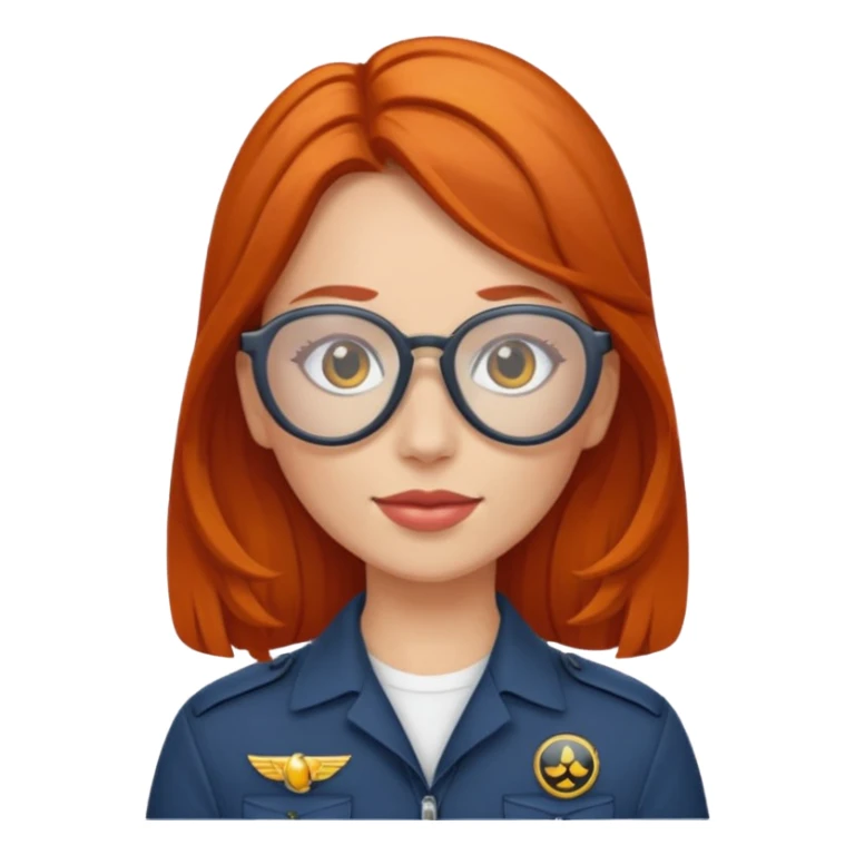 pilote femme rousse avec lunette de soleil sticker