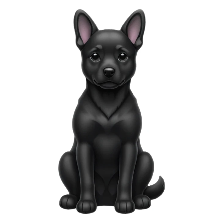 dog silhouette sitting with a raised paw sticker