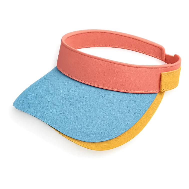 simple and colorful sun visor with paper-craft style sticker
