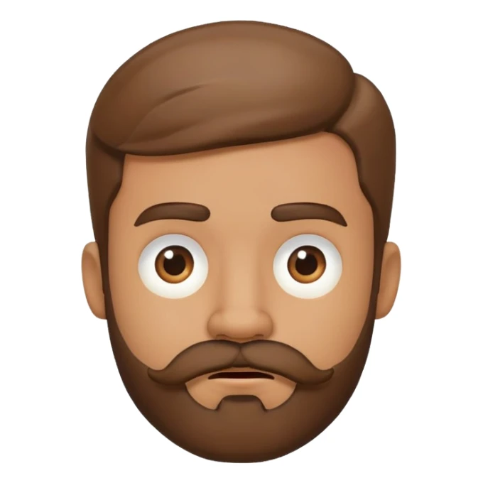 Boy showing confusion, medium skin tone, beard and mustache sticker