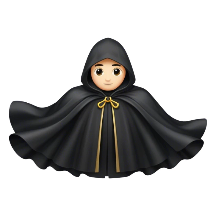 A black cloak floating in the air, without a person sticker