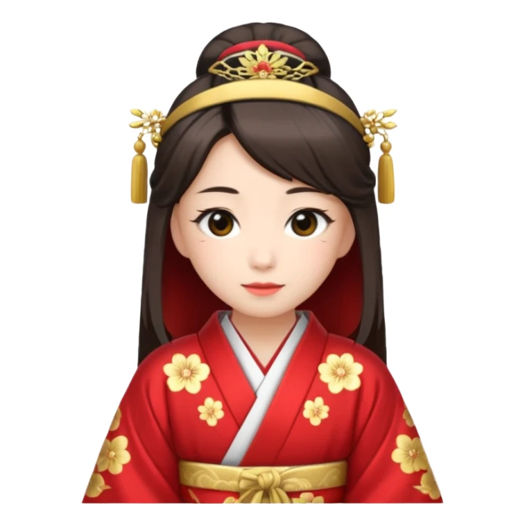 Japanese Princess with in red ceremonial robe kimono sticker