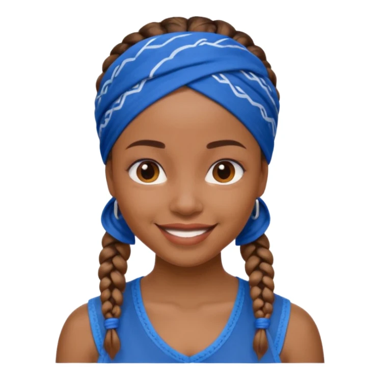 short black woman with braids and a blue bandana sticker