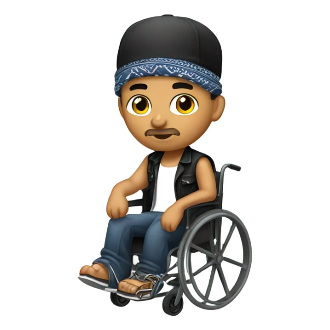 A Mexican cholo in a wheelchair  sticker