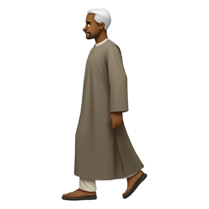 sideview of a man in a thobe walking. sticker