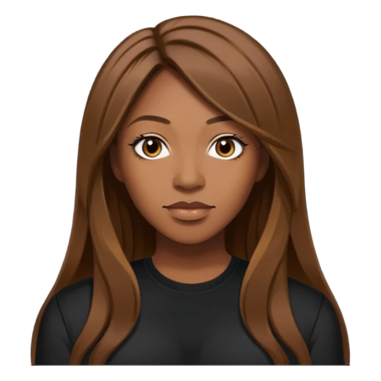 Coko from SWV with long dark brown hair sticker