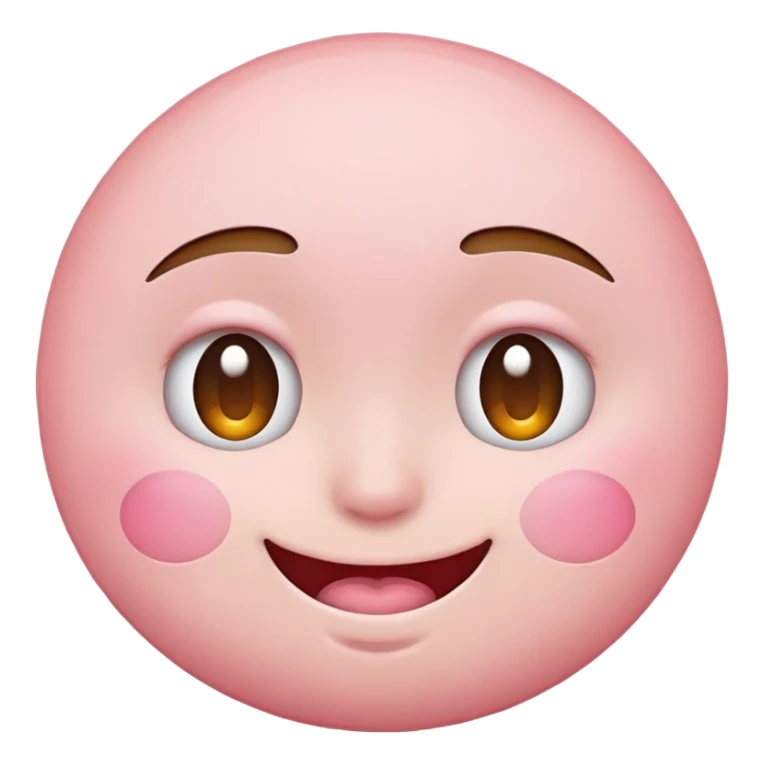 Light pink emoji with squinting eyes happy with lil circle blush cheeks sticker