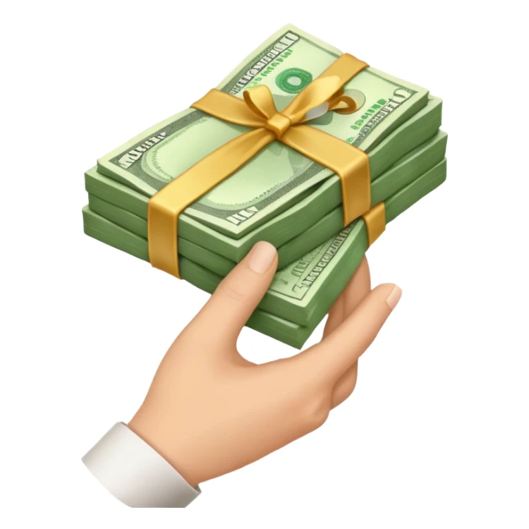 a emoji holding money like this emoji 😀 with a hand holding this 💵 sticker