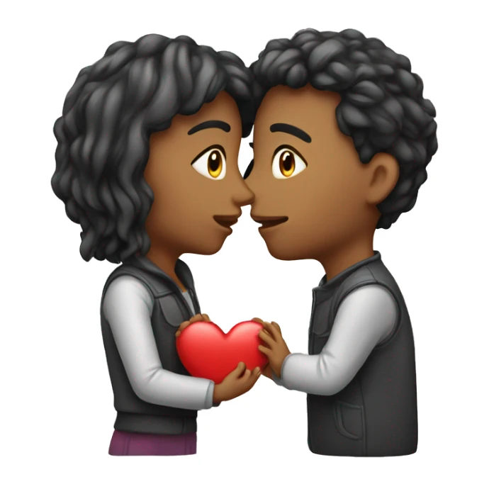 Kissing couple in heart  sticker