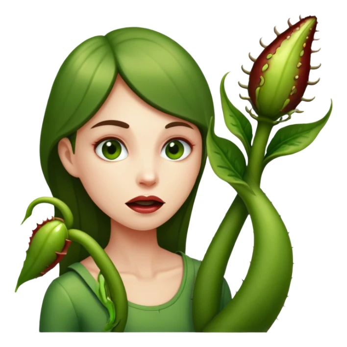 women is eaten by a carnivourus plant sticker