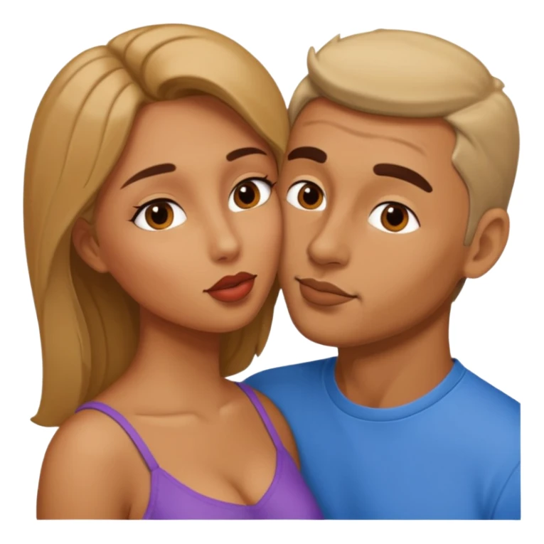 Women with man kissing sticker