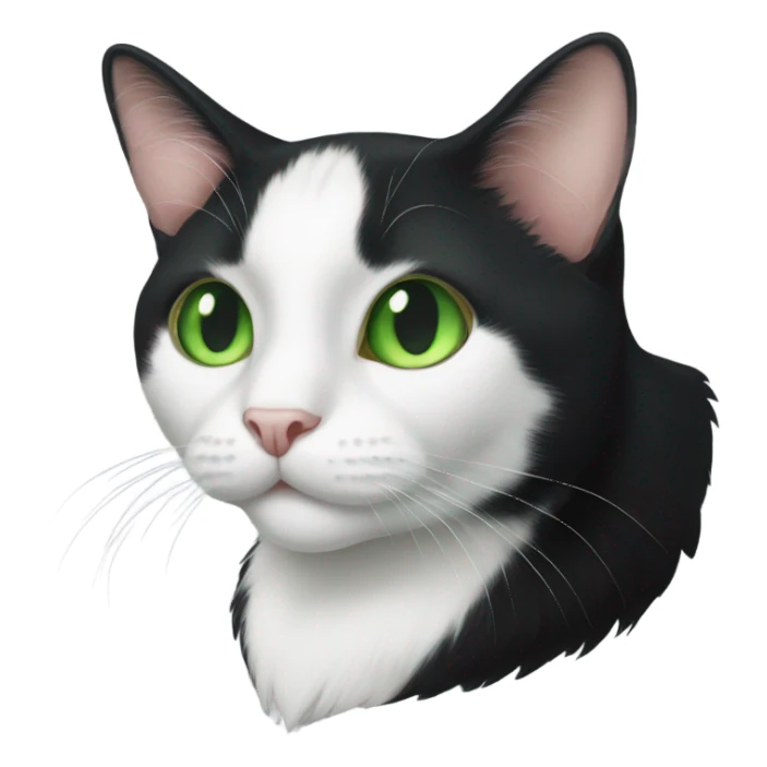 Tuxedo cat with bright green eyes sticker