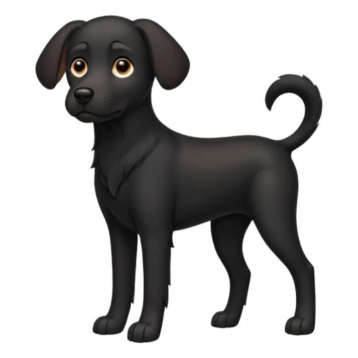 black dog with floppy ears sticker