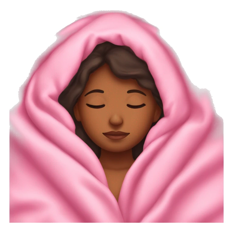 Brown girl asleep in pink blanket sticker