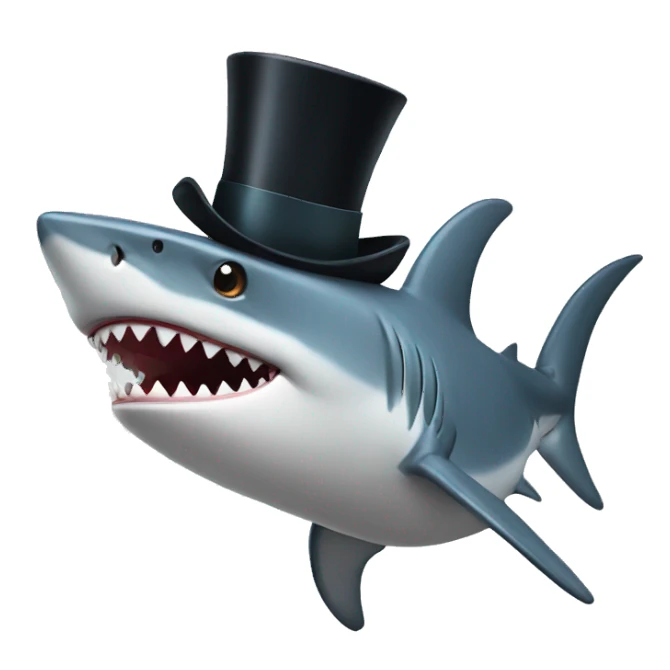 Shark with a top hat sticker