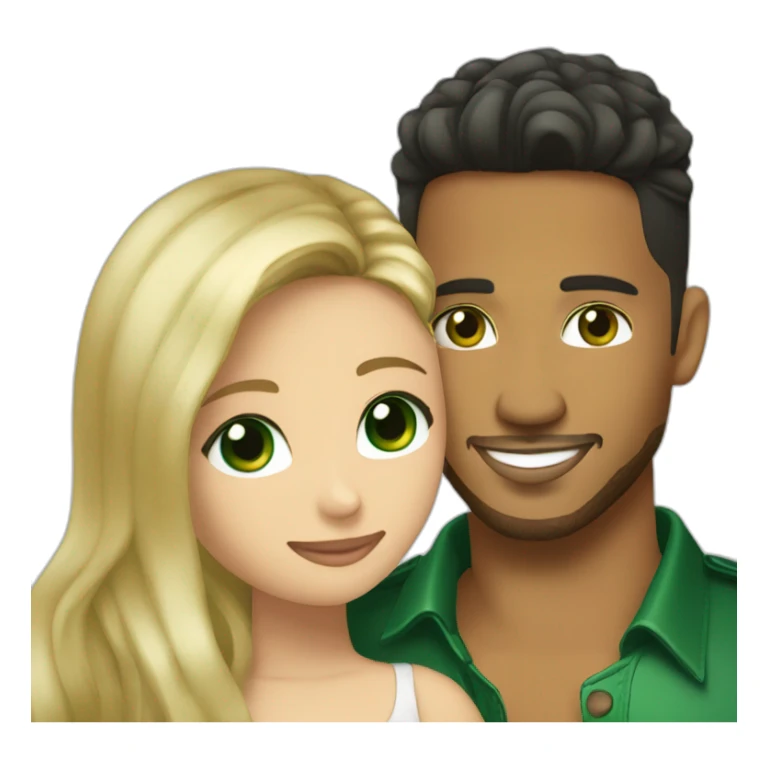 Romeo santos and blond girl green eyes hugging sticker