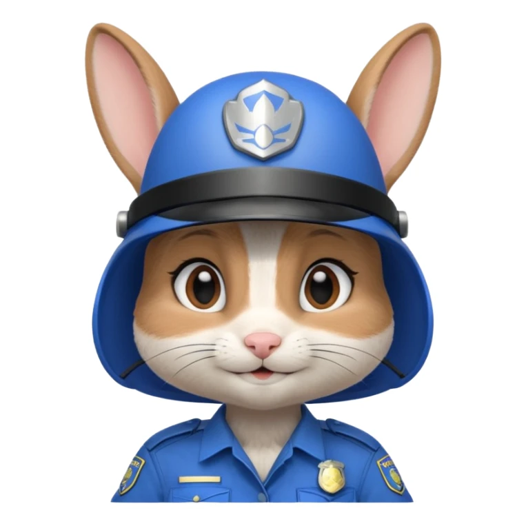 judy hopps, Rabbit police, blue uniform including helmet of uniform sticker