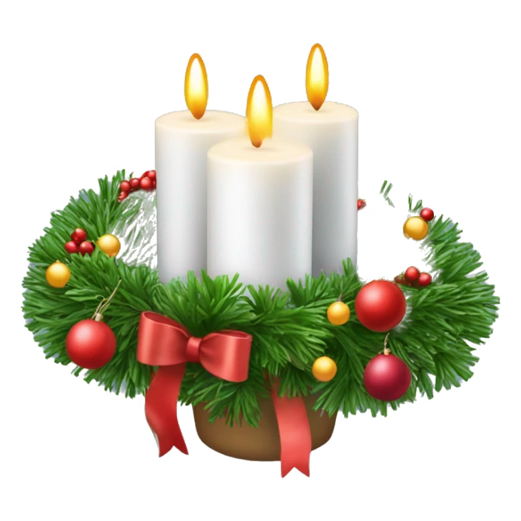 Adventskranz mit vier  weißen Kerzen wovon eine Kerzen brennt sticker