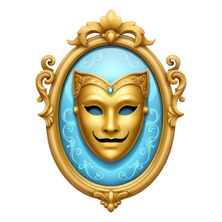 magic mirror on the wall from Shrek with a theater mask inside sticker