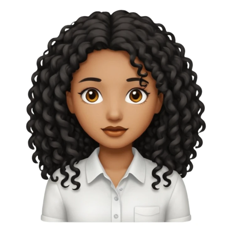 Uma menina morena cabelo cacheado longo e preto  sticker