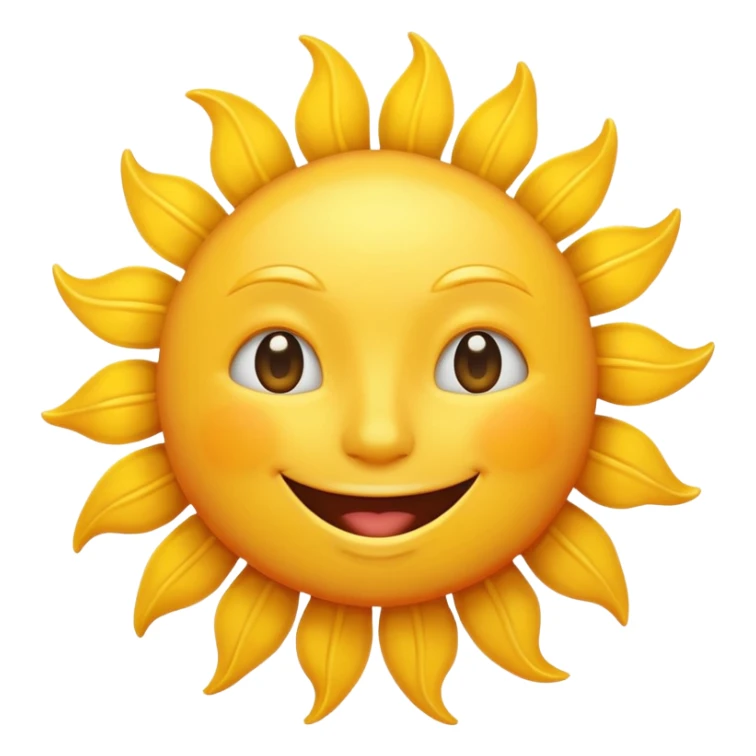smiling sun emoji, simple and cheerful sticker