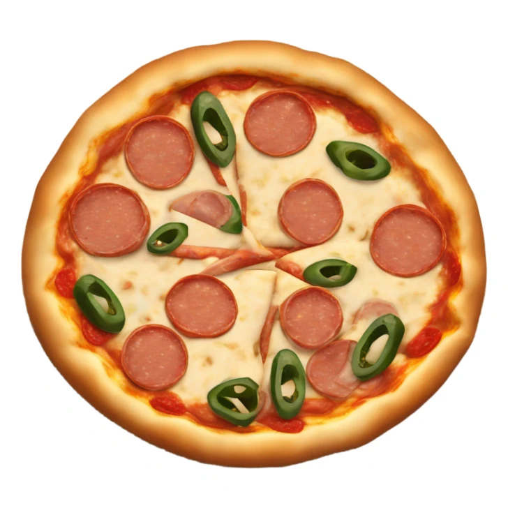 Pepperoni, sausage and jalapeño pizza  sticker