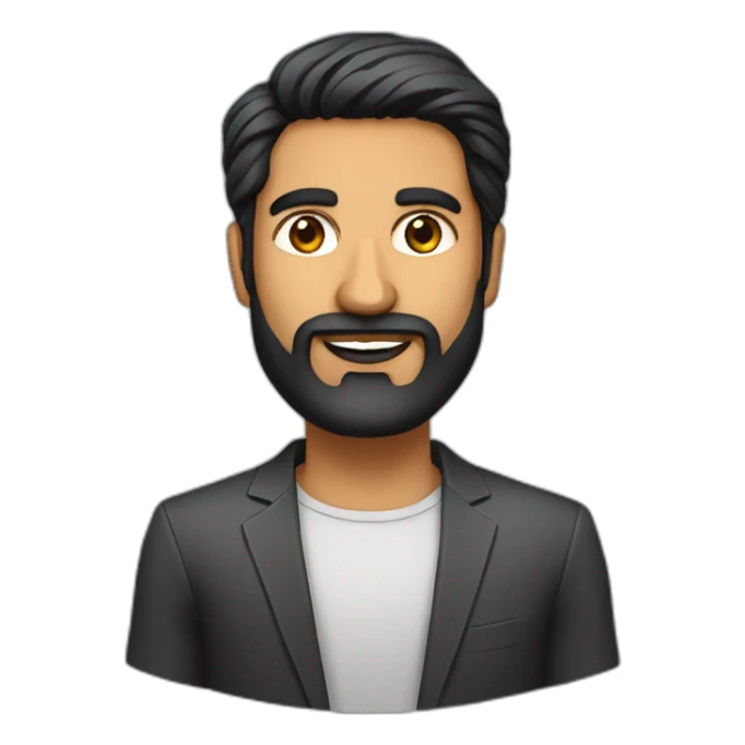 Indian man dark hair and beard CEO of cool tech startup sticker