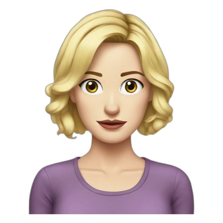 blonde Emily blunt serious cartoon wearing tee sticker