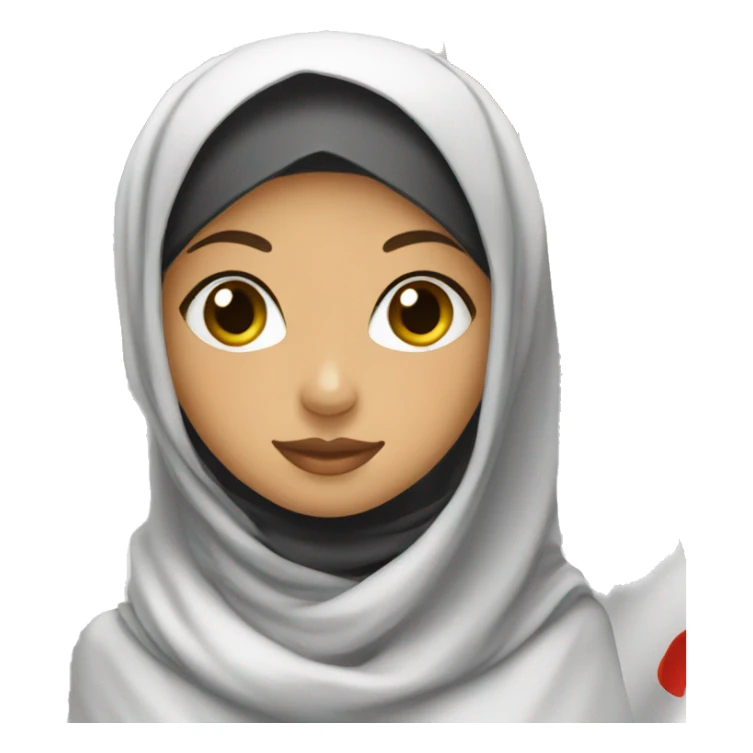 Hijabi girl holding white flag sticker
