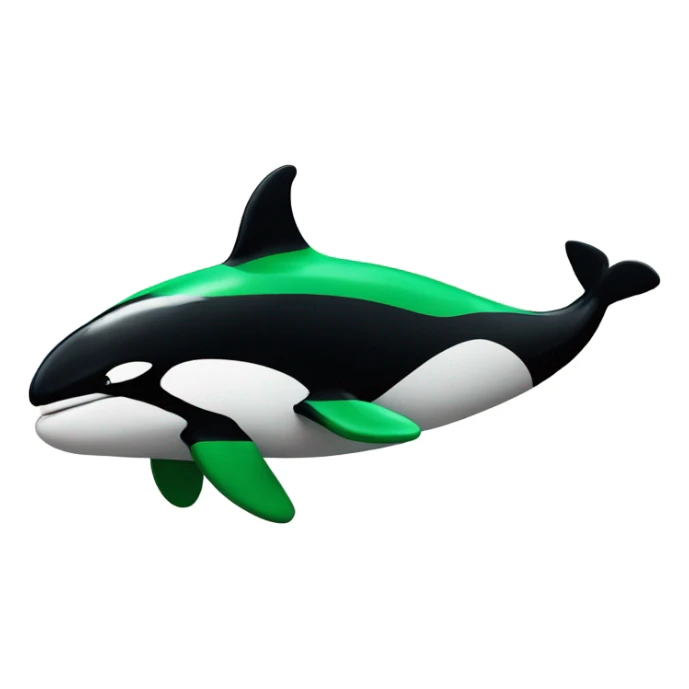 Orca wearing a green football jersey, flexing muscles  sticker