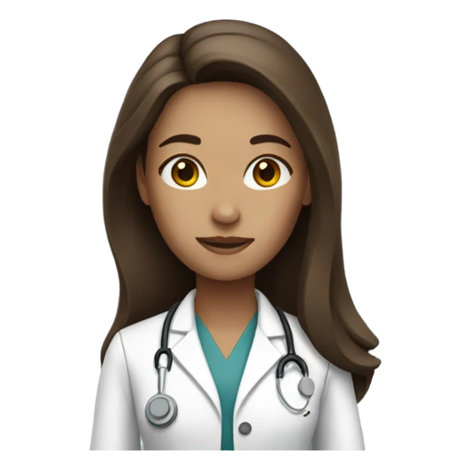 Female brown long hair Doctor sticker