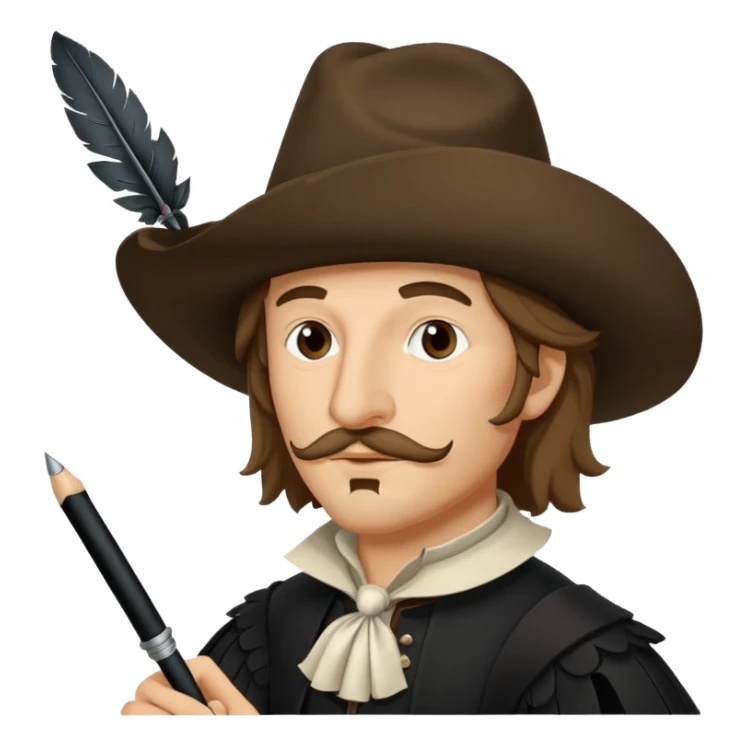 Cyrano de Bergerac with plume (pen) sticker