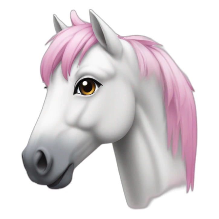 Poney blanc avec le bout du museau rose sticker