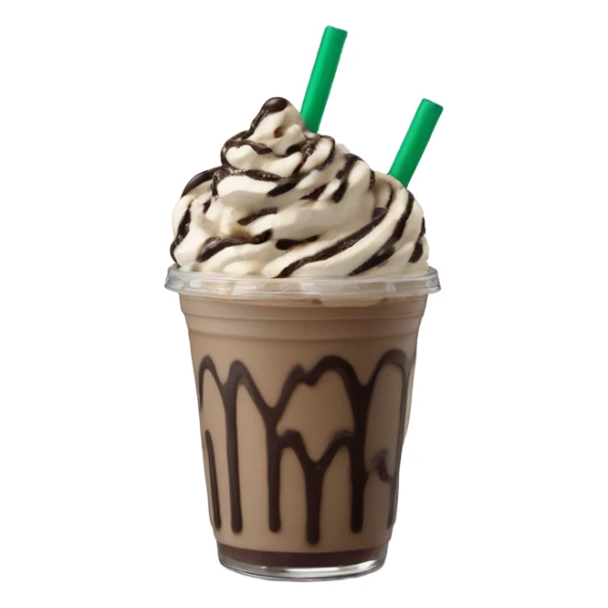Magical Starbucks mocha cookie crumble Frappuccino drink with chocolate drizzle sticker